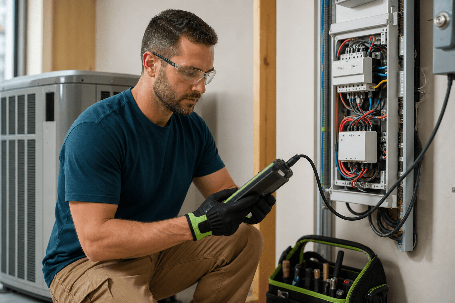 Skilled tradesperson working on a customer project